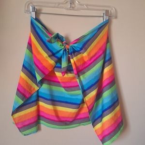 ⛱️ Swim Wrap Cover Up Stretch Bright Colorful Rainbow One Size Cazimi Swimsuit